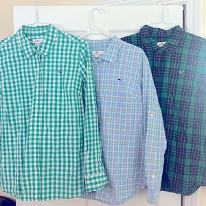 SOLD Vineyard Vine, 3 long sleeve, plaid , women’s shirts, lot of 3 shirts